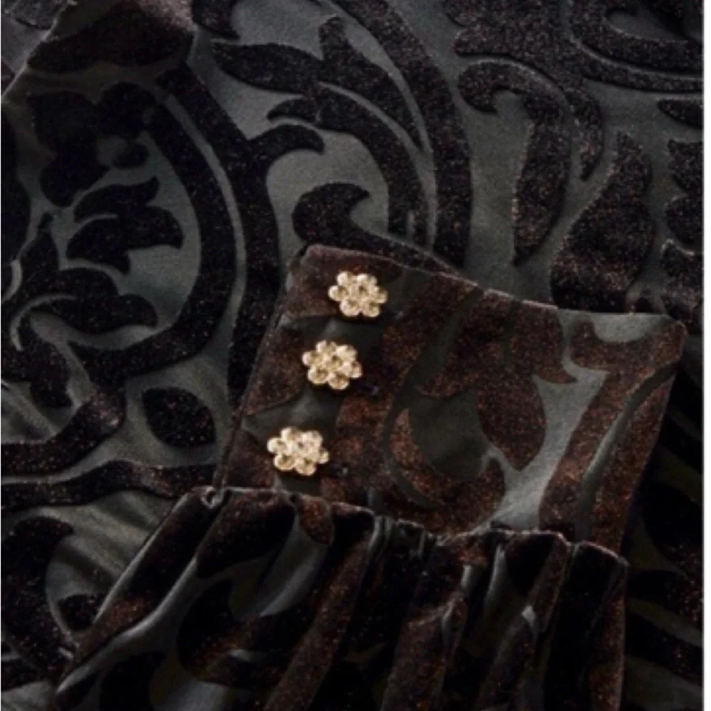 $170 NWT Soft Surroundings HADLEY Black Abstract Velvet Dress - Size 16 - Picture 12 of 14